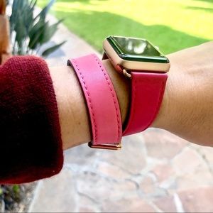 💥GOLD Apple Watch Double Tour Band Strap Leather
